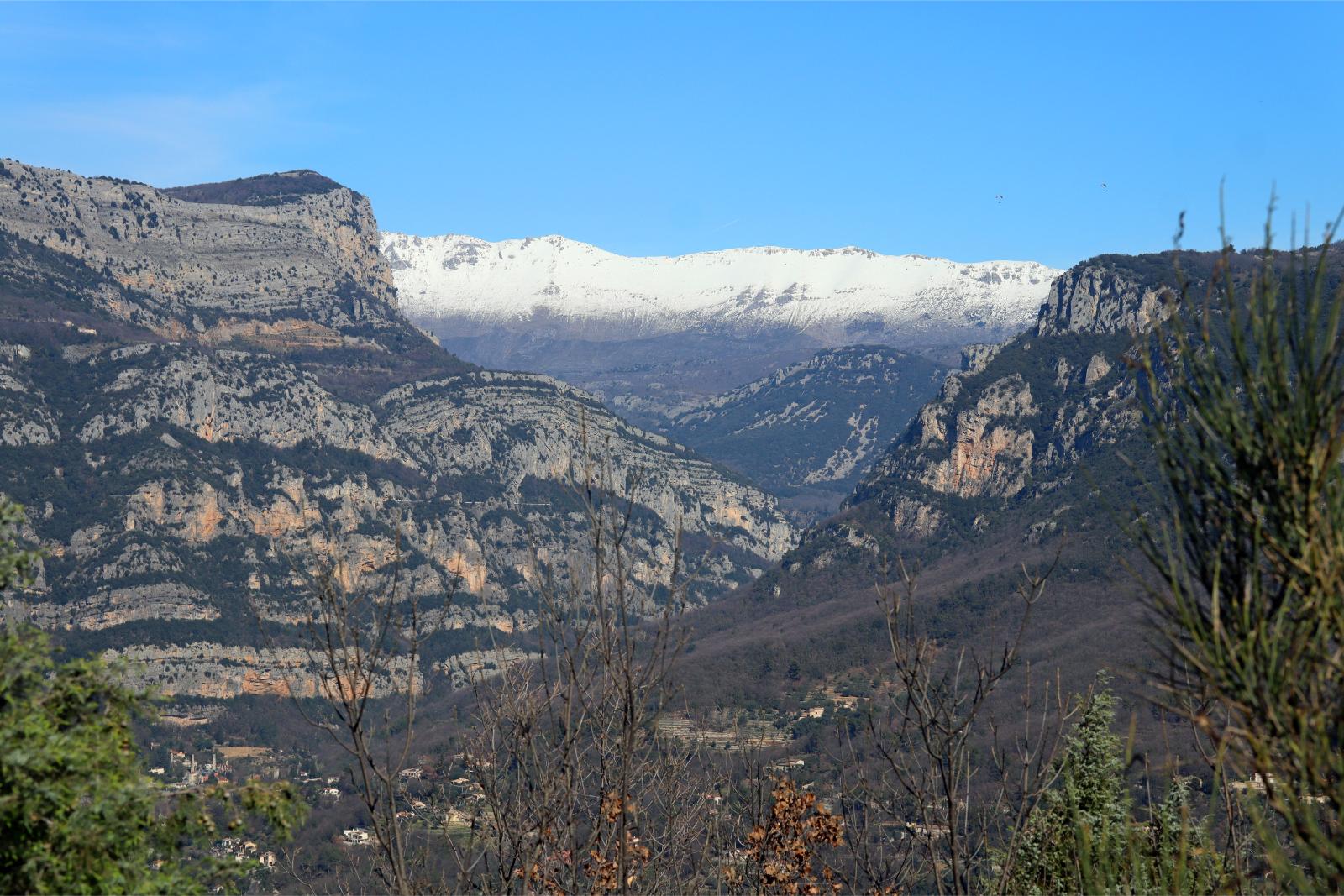 Wednesday March 13th 2024, View from the Camp Romain near Le Rouret South of France looking towards Greoliere